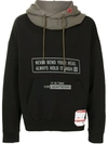 MIHARAYASUHIRO TWO-TONE LOGO PRINT HOODIE