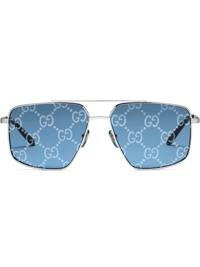 Gucci Gg-lens Square-frame Sunglasses In Blue