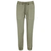 Bella Dahl Easy Cropped High-rise Woven Jogging Bottoms In Khaki