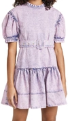 Tanya Taylor Alissa Mini Denim Dress In Purple