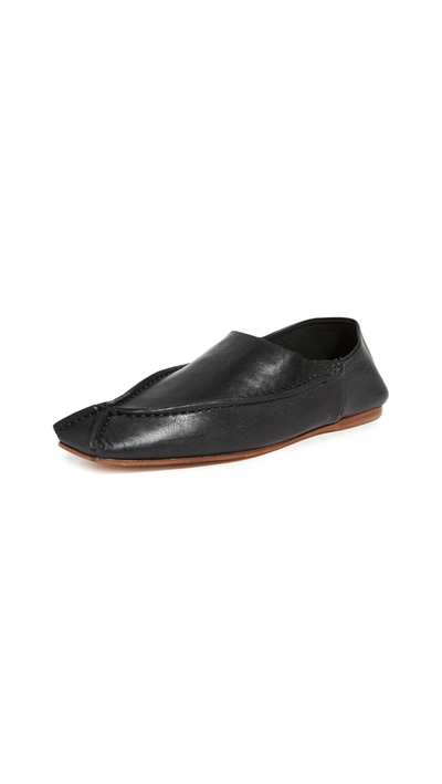 Acne Studios Leather Collapsible-heel Loafers In Black
