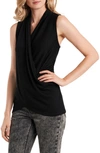 1.state Wrap Front Sleeveless Top In Rich Black