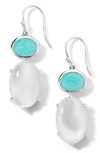 Ippolita Rock Candy Luce 2-stone Drop Earrings In Amazonite And Mother-of-pearl