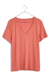 MADEWELL WHISPER COTTON V-NECK T-SHIRT,MB722