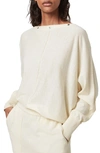 Allsaints Elle Snap Detail Sweater In Cream White