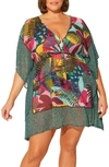 BLEU BY ROD BEATTIE JUNGLE BOOK CHIFFON COVER-UP CAFTAN,RBJB21802