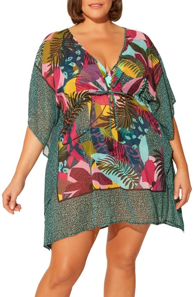 Bleu Rod Beattie Jungle Book Chiffon Cover-up Caftan In Multi