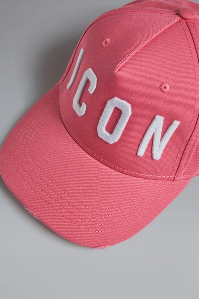 Dsquared2 Pink Cotton Cap With Logo Print