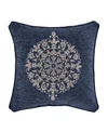 J Queen New York Botticelli Embellished Decorative Pillow, 18" X 18" In Navy