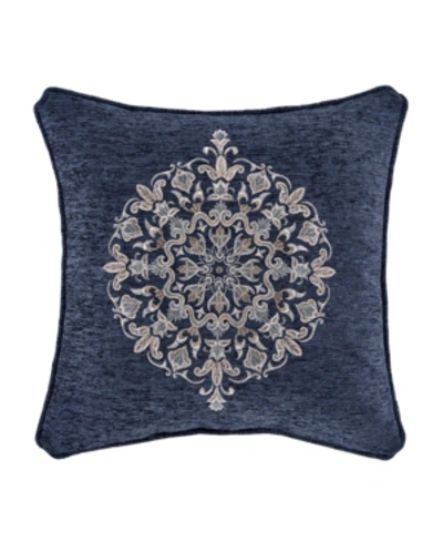 J Queen New York Botticelli Embellished Decorative Pillow, 18" X 18" In Navy