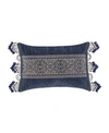 J Queen New York Botticelli Boudoir Decorative Pillow, 22" X 15" In Navy