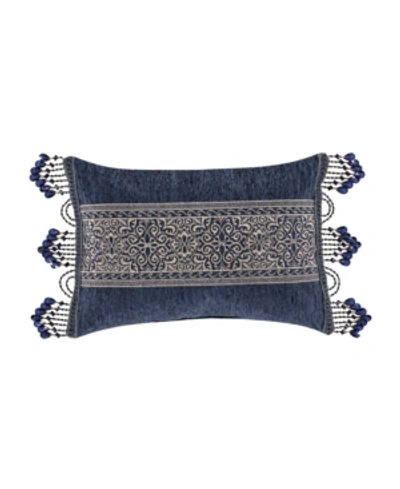 J Queen New York Botticelli Boudoir Decorative Pillow, 22" X 15" In Navy