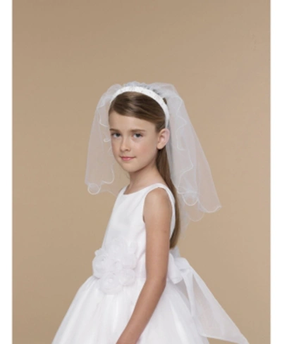 Us Angels Kids' Veil With Beaded Headband In White