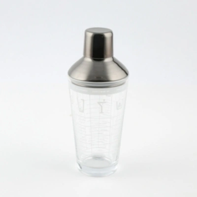 Thirstystone By Cambridge Frosted Glass Recipe Shaker In Black Nickel
