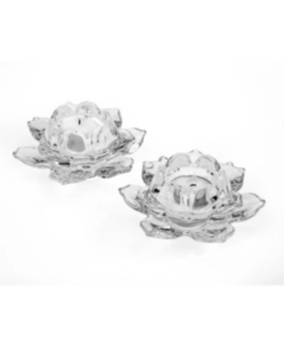 Godinger Lotus Votive Holder - Set Of 2 In Clear