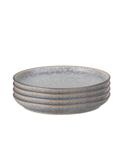 DENBY STUDIO GREY 4 PIECE MEDIUM COUPE PLATE SET