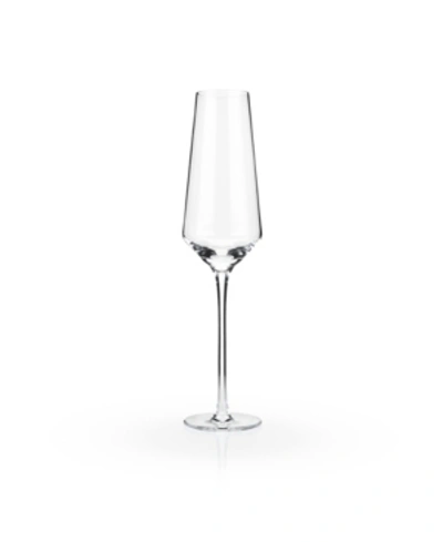 Viski Raye Angled Crystal Champagne Flutes, Set Of 2, 8 oz In Clear