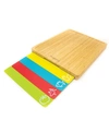 BERGHOFF BAMBOO CUTTING BOARD AND 4 MULTI-COLORED INSERTS SET, 5 PIECE