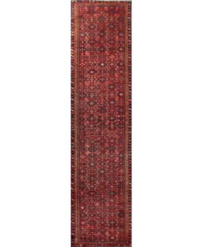 Bb Rugs One Of A Kind Hamadan 2'10" X 13'4" Runner Area Rug In Red