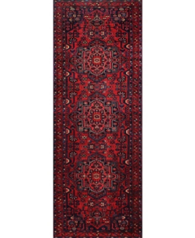 Bb Rugs One Of A Kind Hamadan 3'5" X 9'9" Runner Area Rug In Red