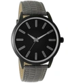 INC INTERNATIONAL CONCEPTS MEN'S GRAY EMBOSSED FAUX LEATHER STRAP WATCH 45MM, CREATED FOR MACY'S