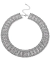 INC INTERNATIONAL CONCEPTS SILVER-TONE CRYSTAL MULTI-ROW CHOKER NECKLACE, 12-1/2" + 3" EXTENDER, CREATED FOR MACY'S