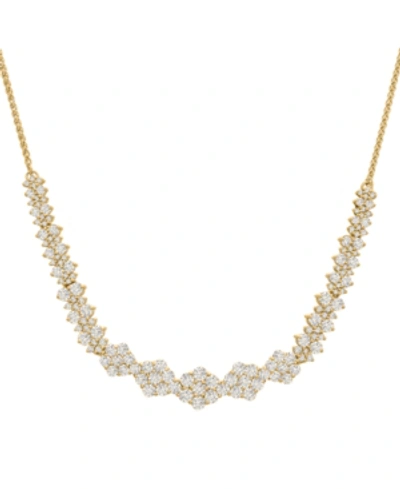 Wrapped In Love Diamond Graduated Cluster Statement Necklace (2 Ct. T.w.) In 14k White Gold Or 14k Yellow Gold, 17"