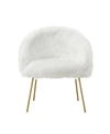 INSPIRED HOME ANA FAUX FUR ACCENT CHAIR WITH METAL LEGS