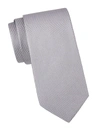 Eton Solid Textured Silk Classic Tie In Grey