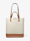Michael Kors Kelli Large Two-tone Logo Tote Bag In Natural