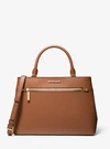 MICHAEL KORS HAILEE LARGE SAFFIANO LEATHER SATCHEL