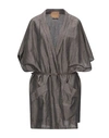 ALESSIA SANTI ALESSIA SANTI WOMAN OVERCOAT DARK BROWN SIZE 6 LINEN, COTTON,41999638OM 3