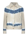 Alberta Ferretti Denim Outerwear In Sand