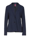 19.70 Nineteen Seventy Suit Jackets In Dark Blue