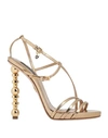 DSQUARED2 DSQUARED2 WOMAN SANDALS GOLD SIZE 6 SOFT LEATHER,17001931KC 13
