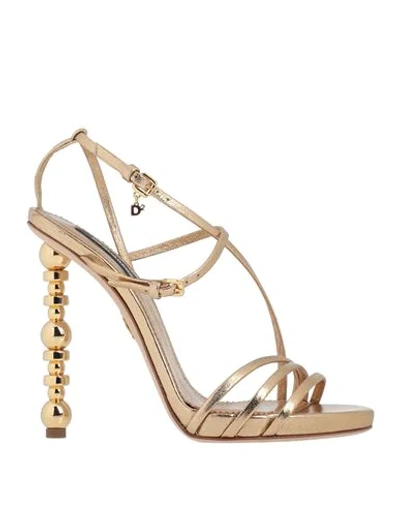 Dsquared2 Heeled Sandals In Gold Leather