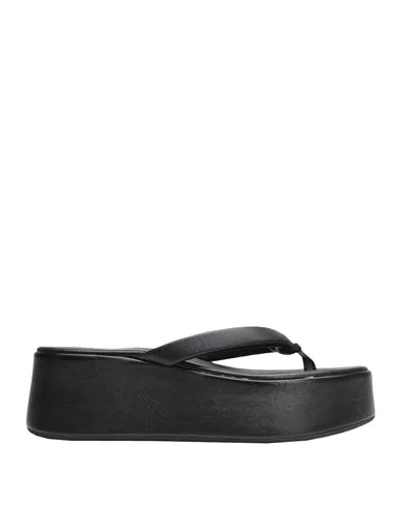 8 By Yoox Toe Strap Sandals In Black