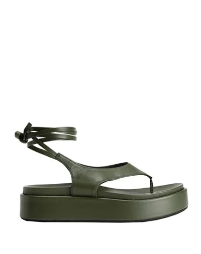 8 By Yoox Toe Strap Sandals In Green