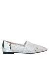 Emporio Armani Ballet Flats In Silver