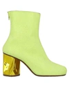 Maison Margiela Crushed Heel Glittered Faux Suede Ankle Boots In Yellow