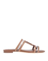 TOD'S TOD'S WOMAN SANDALS TAN SIZE 7.5 SOFT LEATHER, PLASTIC,17008716HJ 4