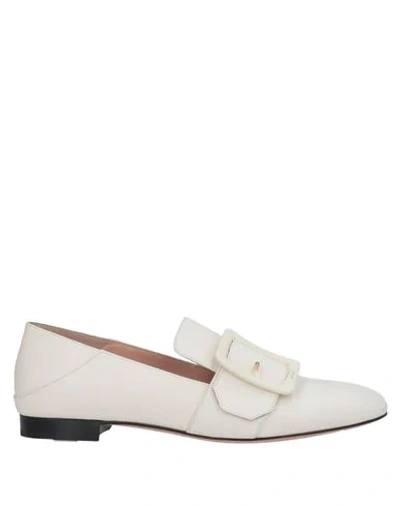 Bally Woman Loafers Ivory Size 6.5 Calfskin In White
