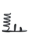 Ancient Greek Sandals Ofis Wraparound Mid-calf Sandals In Black