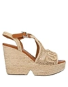 CLERGERIE CLERGERIE WOMAN SANDALS SAND SIZE 10 NATURAL RAFFIA, SOFT LEATHER,17010965TI 7