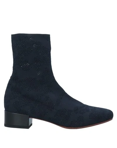 Francesco Russo Ankle Boots In Dark Blue