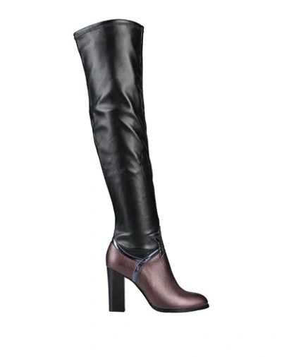 Frankie Morello Knee Boots In Maroon