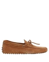 Tod's Mocassini In Pelle Scamosciata Cammello Uomo In Red