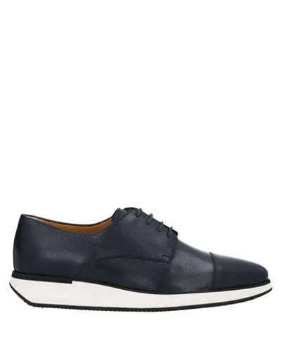 A.testoni Lace-up Shoes In Dark Blue