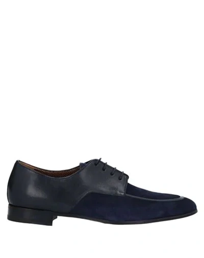 A.testoni Lace-up Shoes In Dark Blue