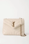 Saint Laurent Loulou Small Quilted Leather Shoulder Bag In White